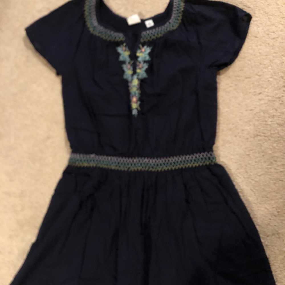 Navy Embroidered Dress